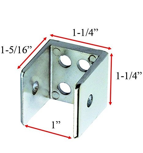 Harris Hardware Two Polished Chrome Die Cast Zamac Two Ear Brackets  4 Alcove Clips and 1 'U' Bracket for 1 in. Panels with Fasteners - Image 3